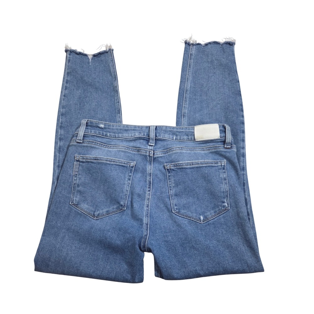 PAIGE Verdugo Ankle Skinny Jeans Blue Distressed Raw Hem Womens 29 - Picture 5 of 10